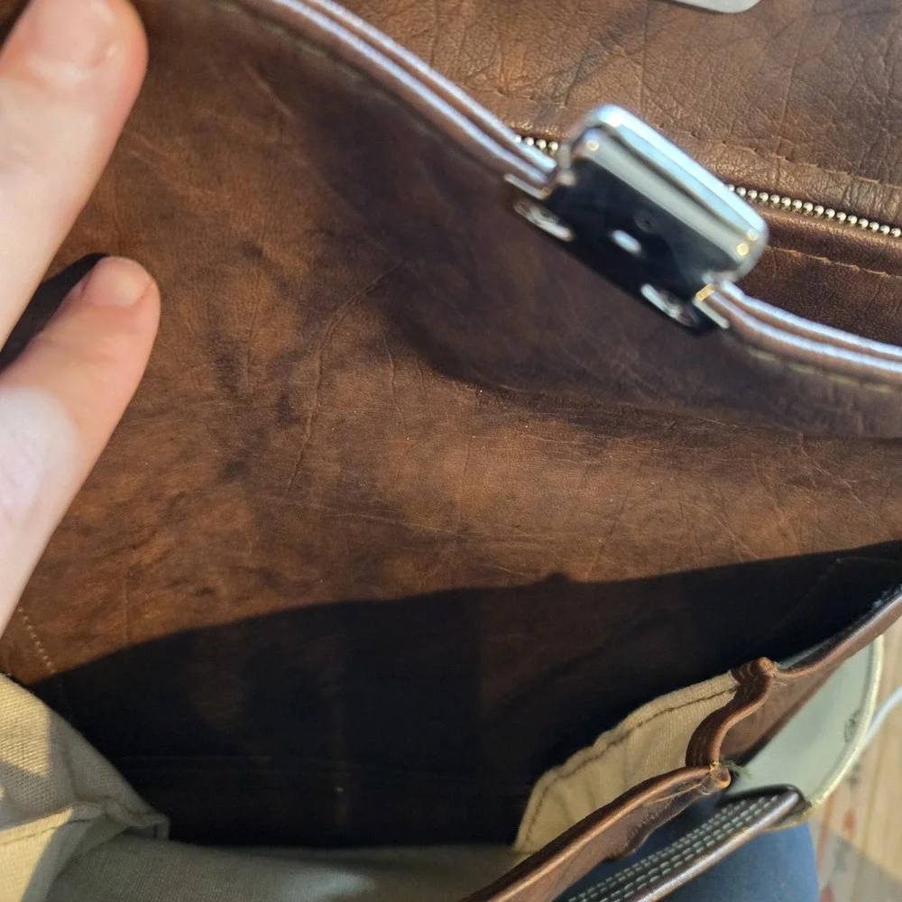 Vintage 70s Samsonite Sonora Shoulder Bag Carry-On Luggage Brown Leather 13x11x6